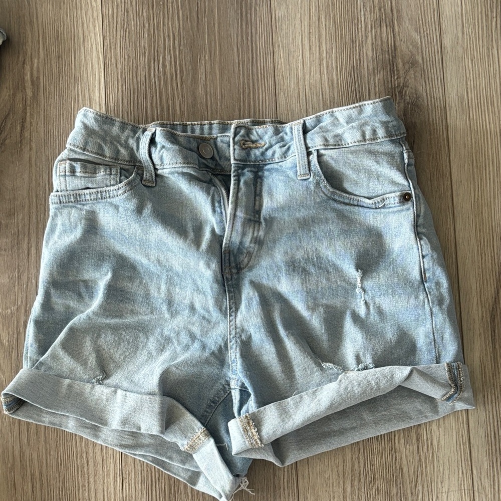 George Blue Jean Shorts Distressed High-Waisted